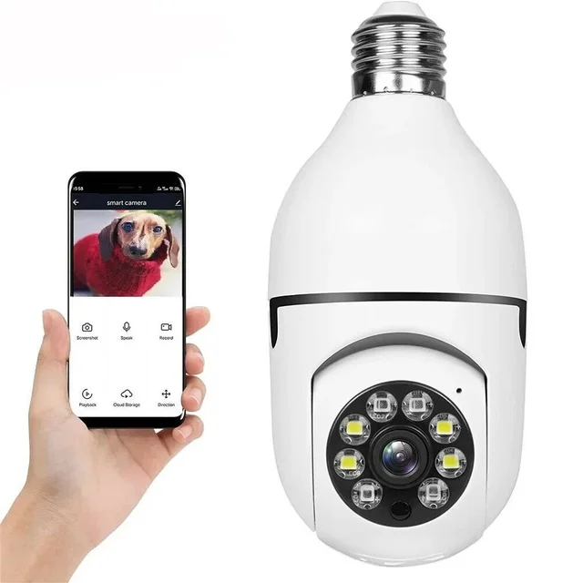 ICSEE 2MP Wifi Bulb E27 Surveillance Camera Color Night Vision 360° Rotating Automatic Human Tracking Two-way Talk Smart Home 4