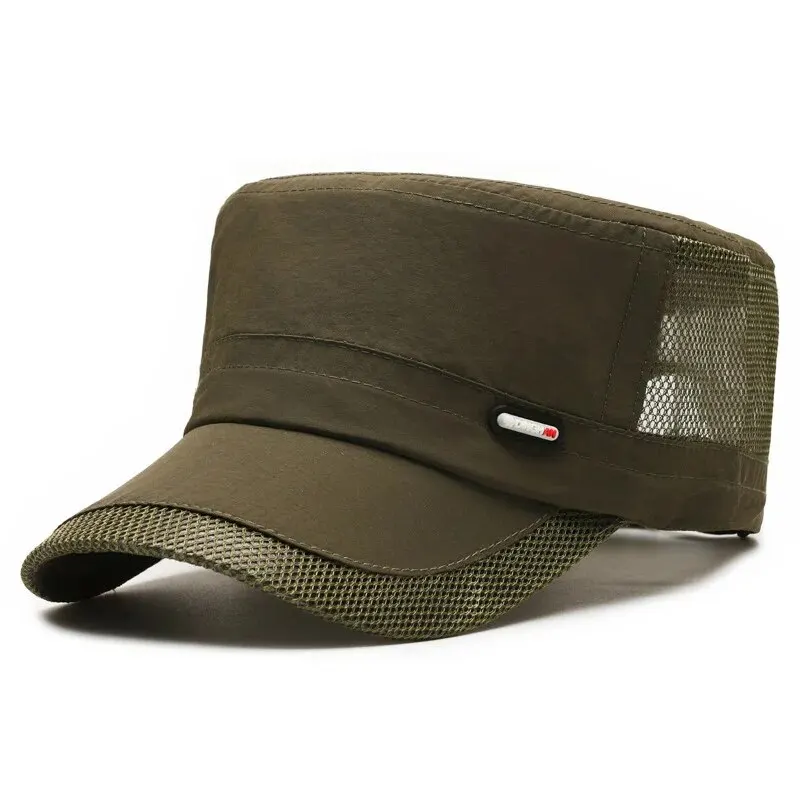 Baseball Cap Summer Mesh Quick Dry Flat Cap Men's Outdoor Sports Baseball Cap Sun Fishing Visor Women's Thin Breathable