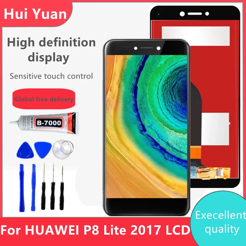 

5,2 ''дисплей для Huawei P8 Lite 2017 ЖК-дисплей сенсорный экран дигитайзер для Huawei P8 Lite 2017 PRA LA1 LX1 LX3 ЖК-дисплей с рамкой