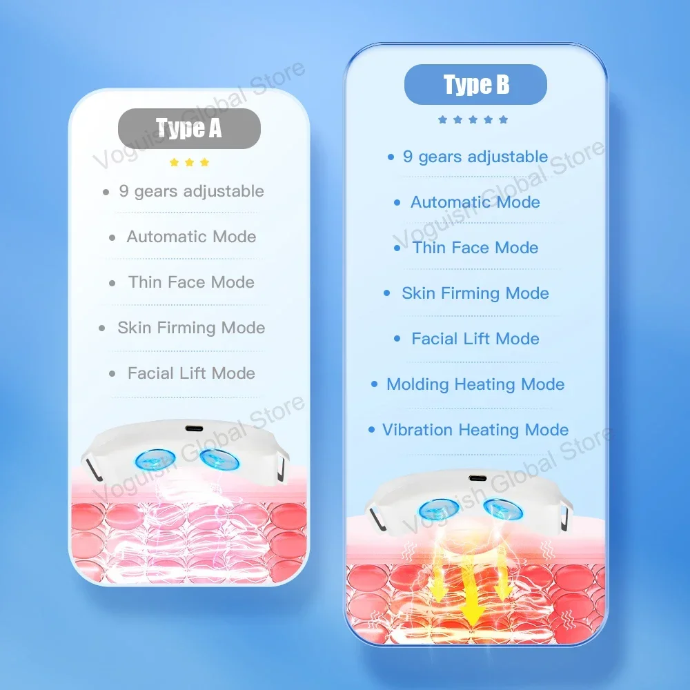 Double Chin Remover Ems V Face Beauty Device Vibration Chin-Up Massager Lifter Electric V-Line Face Lifting Belt Facial Beauty Instrument Facial Massager