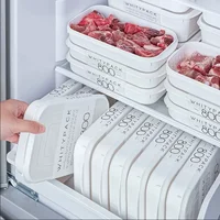 Boîte de conservation blanche grande capacité pour réfrigérateur, bac de rangement alimentaire pour cuisine, boîte hermétique pour garder les aliments frais 2