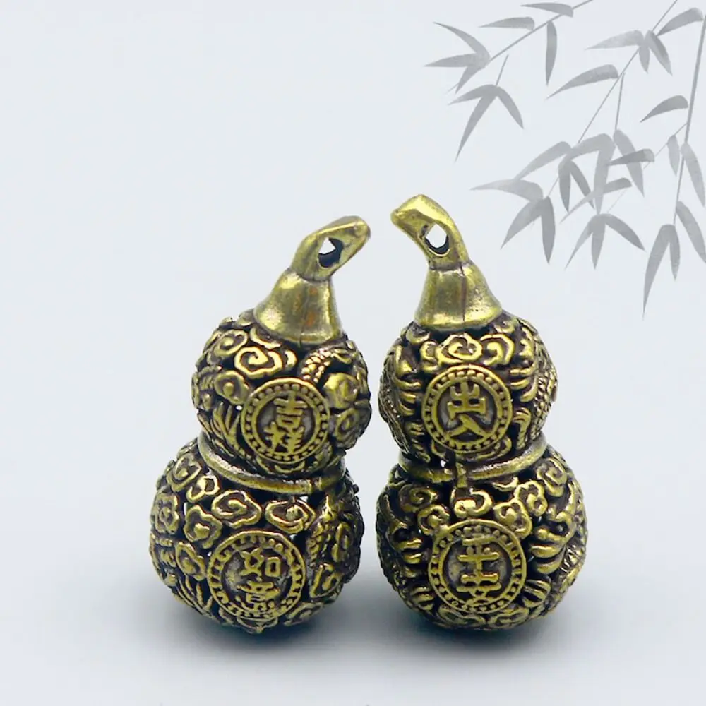 

Durable Vintage Brass Crafts Chinese Style Lotus Gourd Miniatures Multipurpose Copper Gourd Key Chain