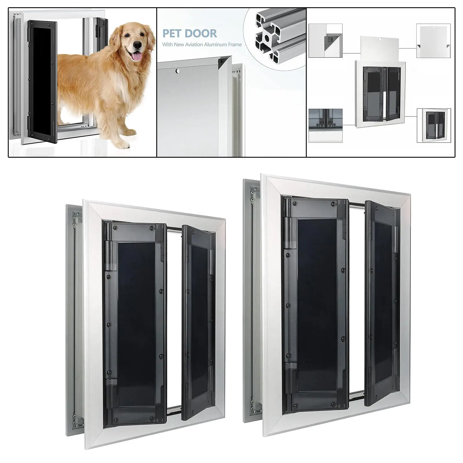 Luxurious Dog Doors Pet Door Inner Frame Durable for Indoor Interior Outdoor