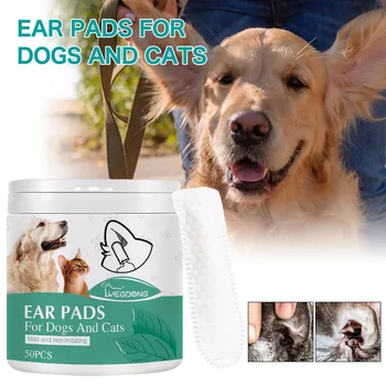 Ear Cleaning Wipes for Dogs and Cats Remove Ear Stains Ear Mites Antipruritic Reduce Earwax Buildup Pet Ear Cleaning Finger Cots