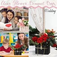 Sac à main créatif Portable, boîte d'emballage en papier de fleurs, fourre-tout pour Bouquet, cadeaux de fête d'anniversaire pour la saint-valentin, fête des mères 3