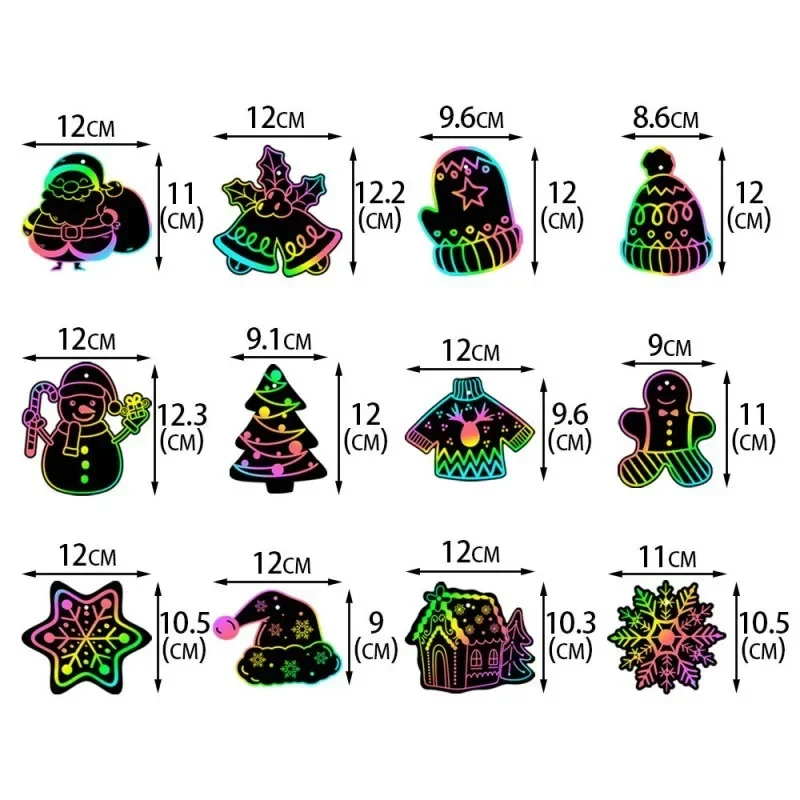 Christmas decorations Christmas Scratch Painting DIY Cartoon Santa Claus Snowflake Scratch Card Xmas Tree Hanging Pendant Merry Christmas Decor