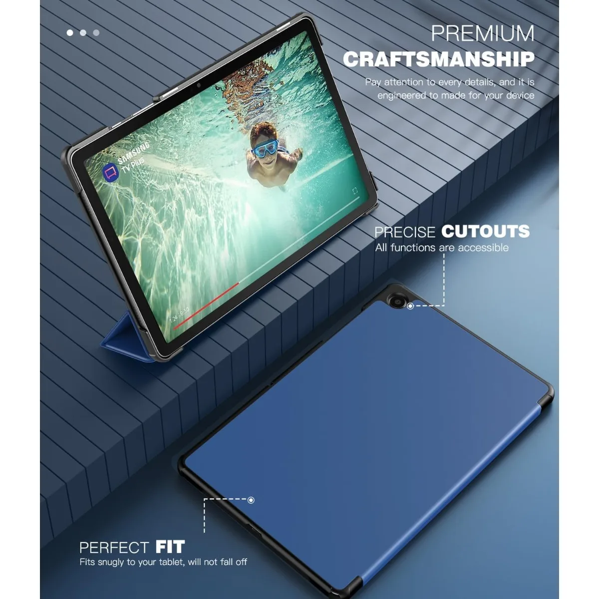 Premium Smart Tablet Case - PU Leather Stand, Shockproof Protective Cover, Hard Back Design, 11 & 8.7