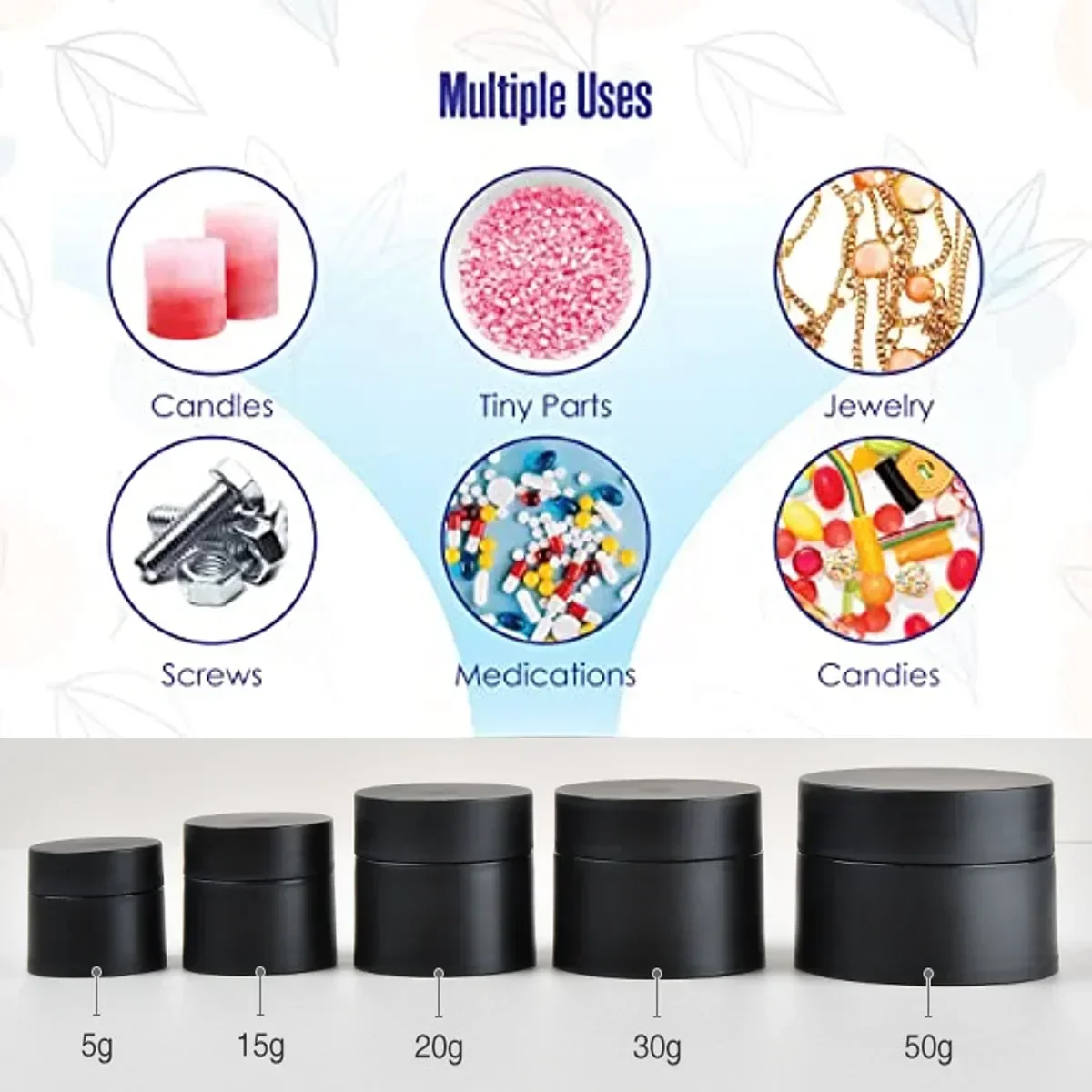 Refillable Face Cream Jar Lotion Body Butter Makeup Containers Round Eyeshadow Gel 10pcs 5g 15g 20g 30g 50g