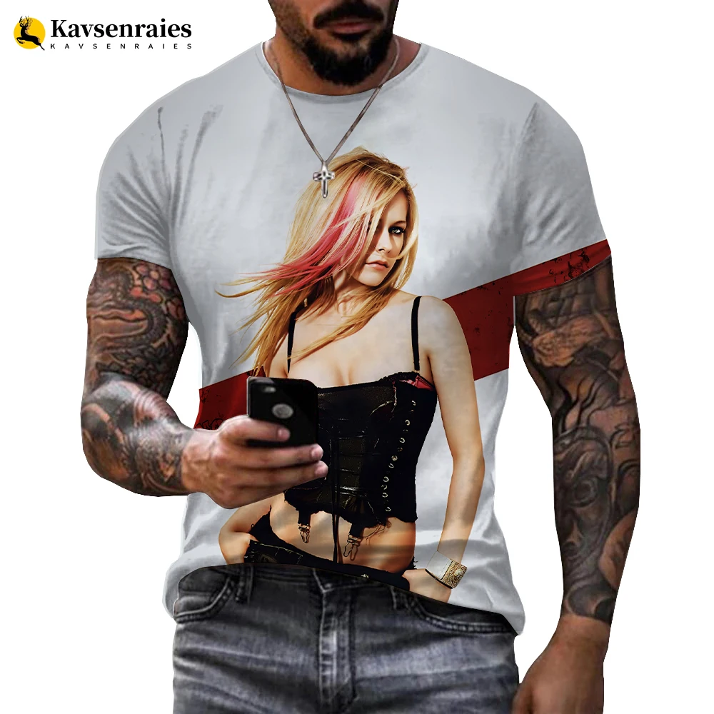

Singer Avril Lavigne 3D Printed T Shirt Men Women Summer Fashion Casual Short Sleeve Harajuku Streetwear Oversized T-shirt 6XL