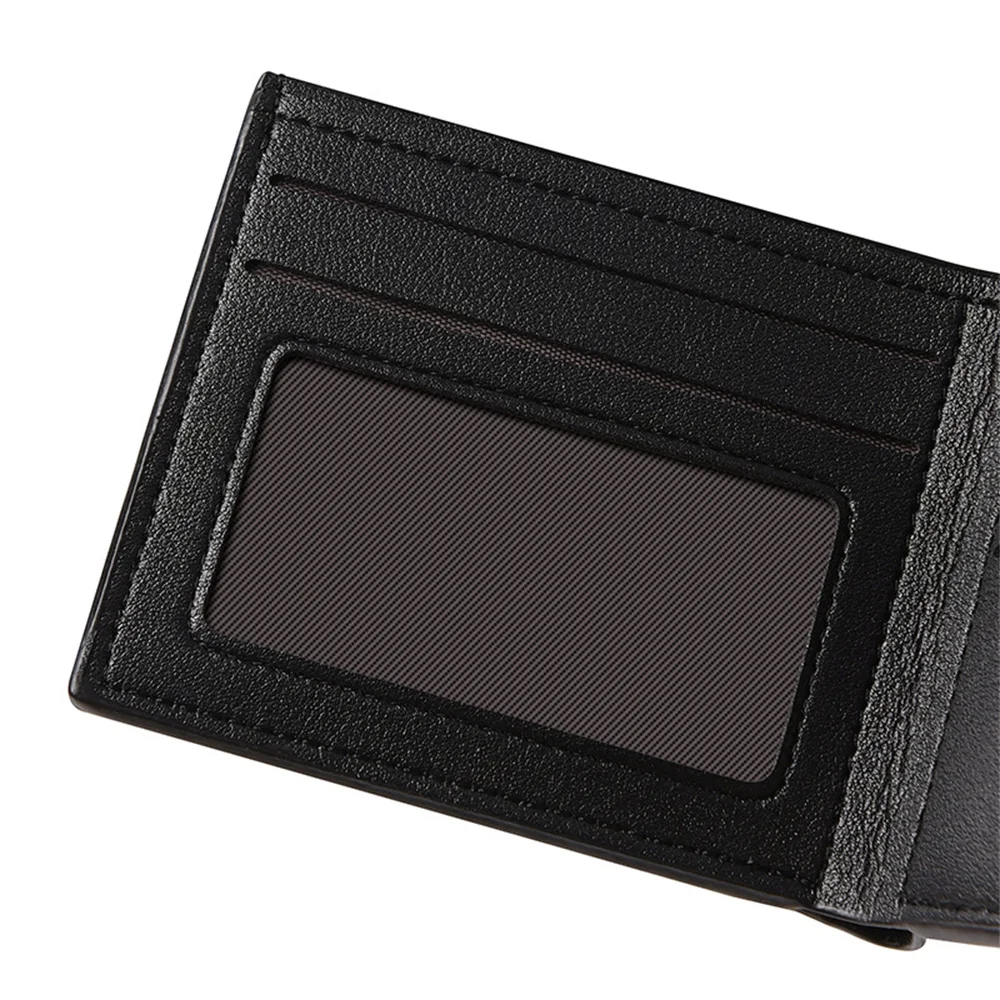Men's Wallet Short Money Clip 2-fold Snap Wallets Soft PU Leather Coin Purse Multi Card Position Card Holder Solid Color Clutch