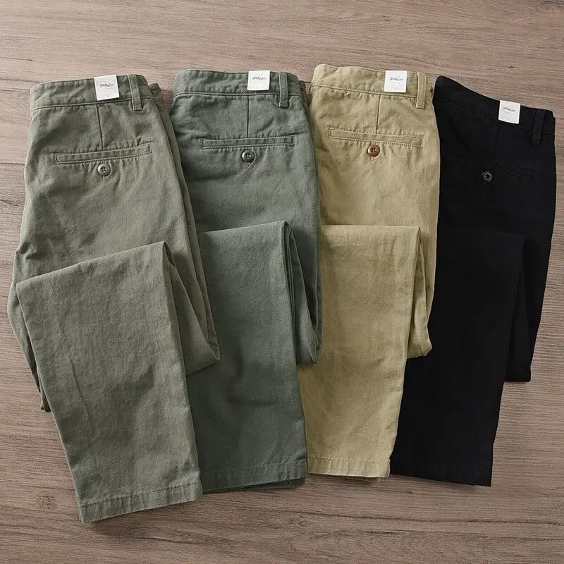 Loose Straight Leg Casual Pants Men's Summer Thin Workwear Trousers Wear-Resistant able Long Pants Youth Faion Sle