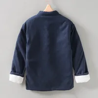 Fall Winter Chinese Style Men's Warm Cotton Padded Jacket Long Sleeve Ethnic Kung Fu Jackets Oriental Quilted Clothing 2