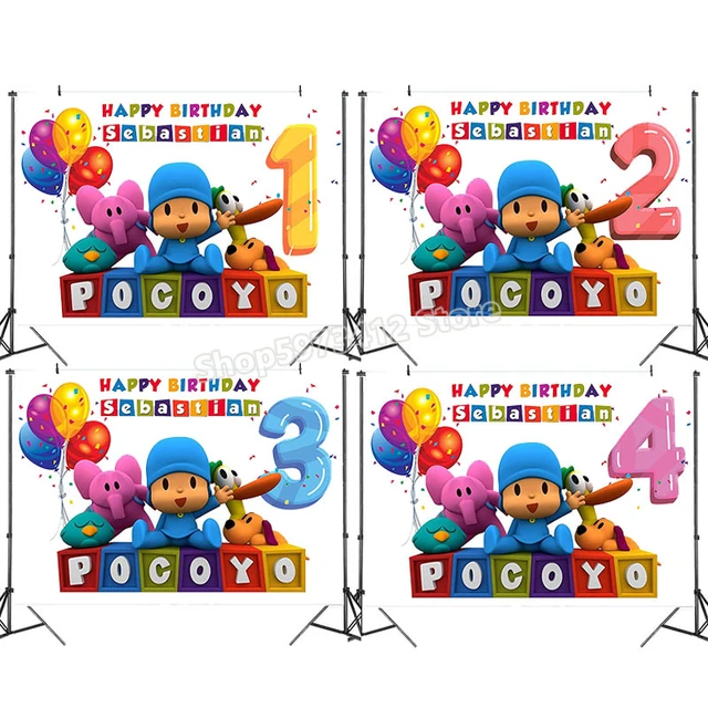 Cartoon Anime Pocoyo Birthday Party Backdrop Decoration Boys Girls Wall  Decor Photo Prop Photography Background Vinyl
