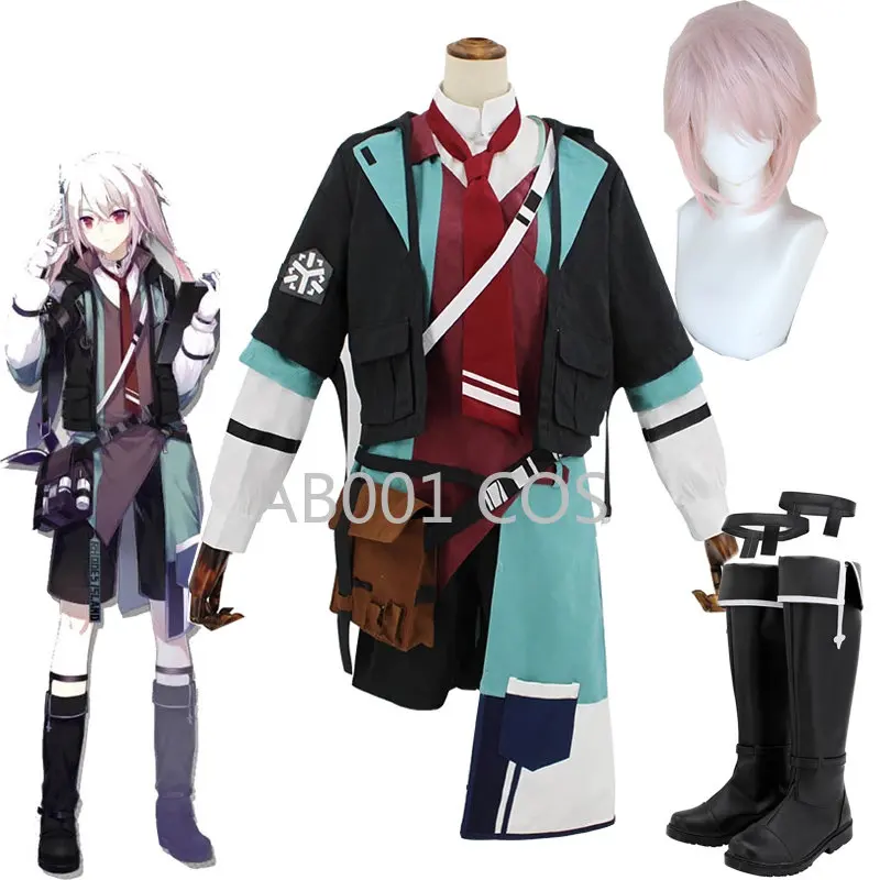 Gioco Arknights Ansel Costume Cosplay Rhode Island Trattamento Medico Medico Uniforme Parrucca Scarpe Per Donna Uomo Halloween Cos