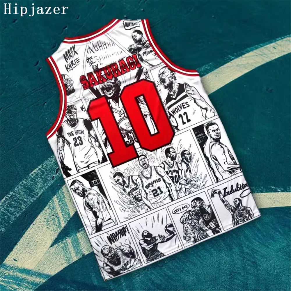 NEW SD JAPAN Design SHOHOKU Shirts 10# SAKURAGI Cartoon Anime Basketball Jerseys Thermal Transfer Printing