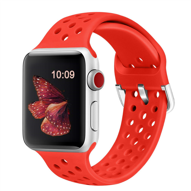 Strap Compatible with Apple watch 44mm 42mm 40mm 38mm Sports breathable replacement strap for iwatch 7 6 5 4 3 SE Band