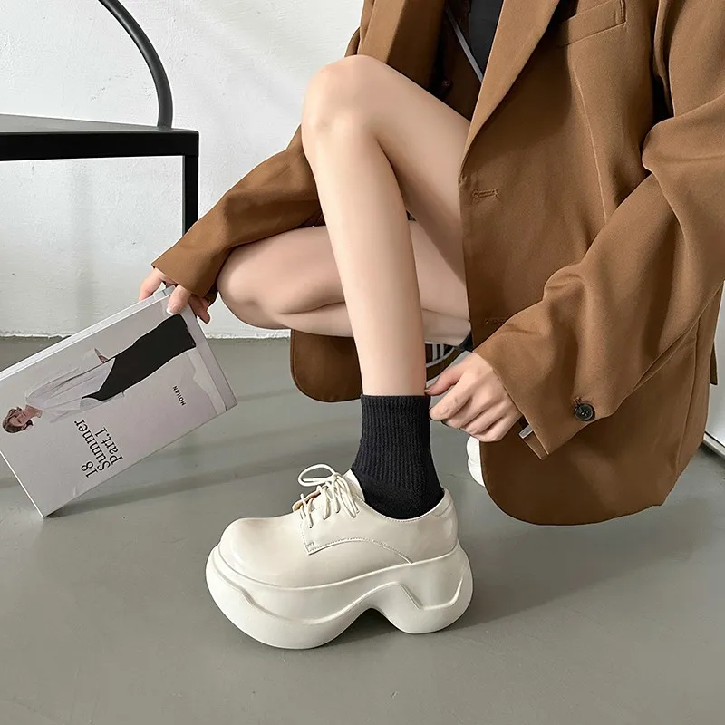 Small Design 2023 Spring/Summer New Thick Sole Matsuke Heightened Small Leather Shoes Versatile for Small Dwarf Single Shoes