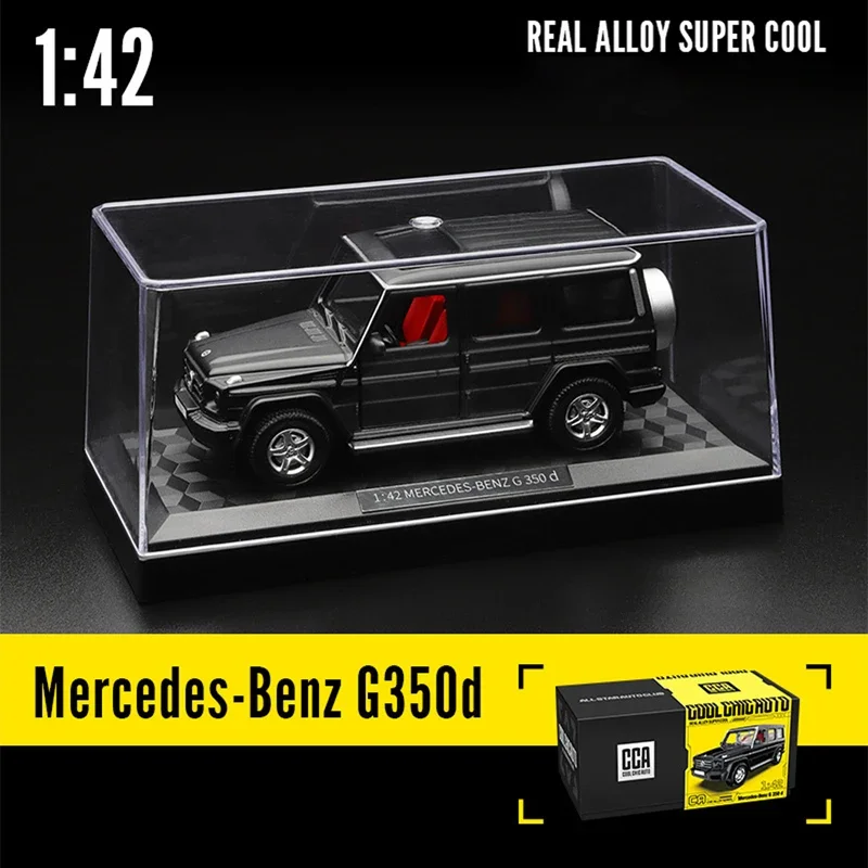 Mercedes-Benz G350D Black Body Alloy Car Model Acrylic Box Imitation Jeep Ornaments Collection Children's Birthday Holiday Gifts