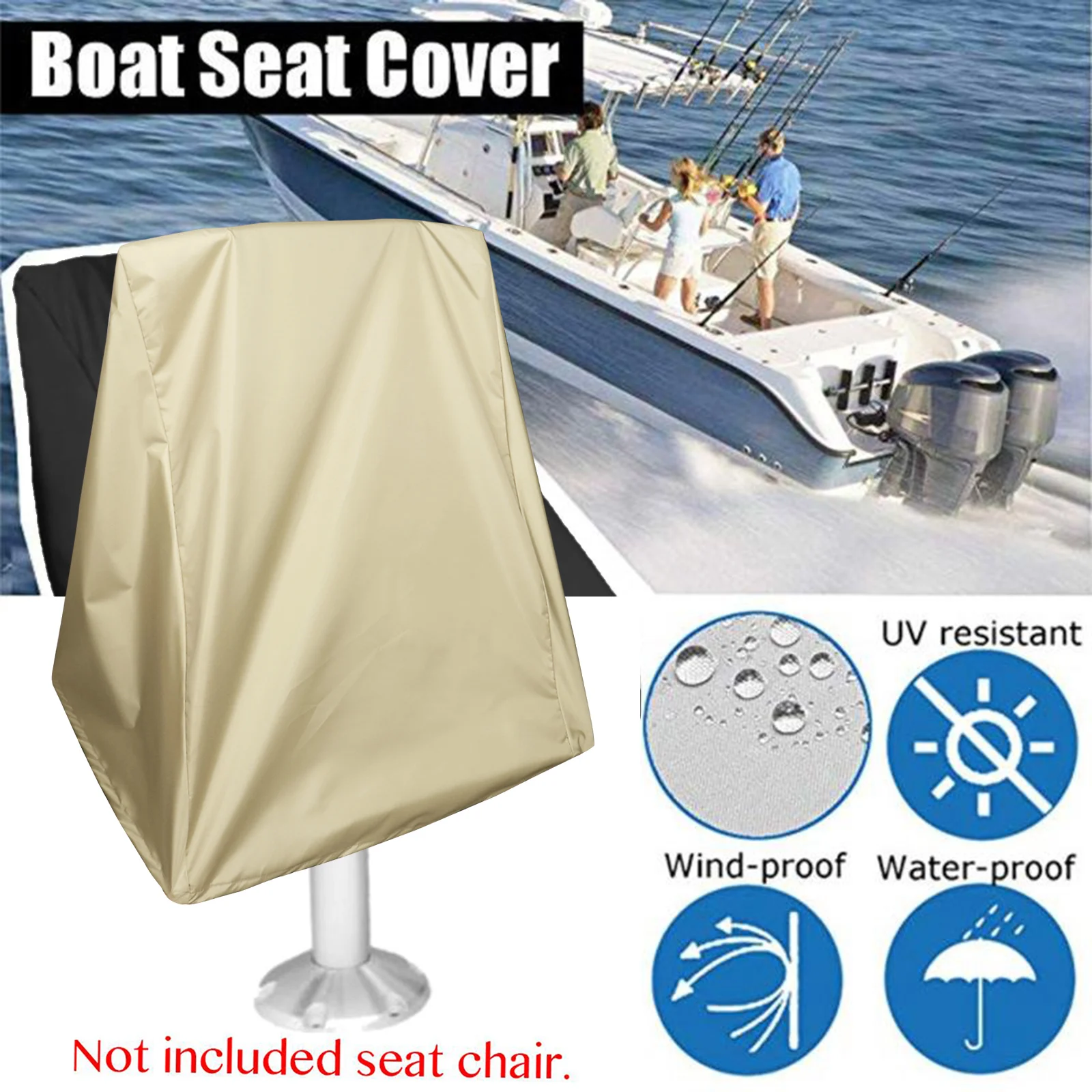 Boat Seat Cover Outdoor Fishing Chair Cover Pontoon Chair Oxford Cloth Weather Resistant Fishing Protector