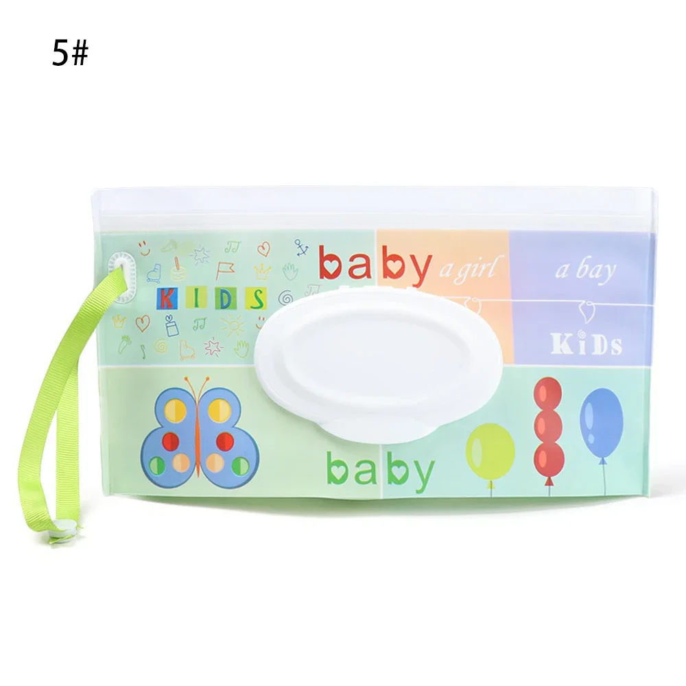 EVA Portable Snap-Strap Wet Wipes Bag with Flip Cover - Stylish Cosmetic Pouch