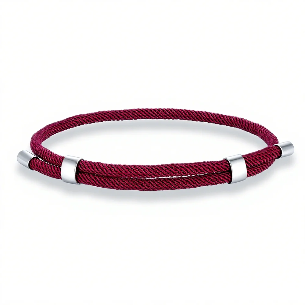 MKENDN Simple Style Men Women Bracelet 3mm Durable Marine Rope With Polished Steel Closure Jewelry Summer Beach Gifts