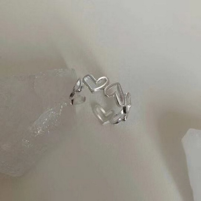 Heart Finger Open Rings For Women Girls Silver Color Metal Party Wedding Geometric Fashion Knuckle Jewelry Couple Gifts