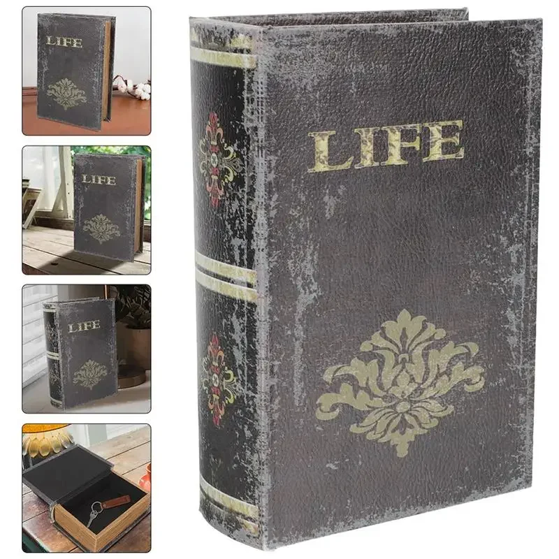 

Винтажная книжная коробка для хранения искусственная фотография