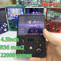 Nouvelle console de jeu portable rétro R36MAX Ⅱ 4,5 pouces, écran IPS HD 1024x768, système Linux open source portable avec 2 joysticks 1