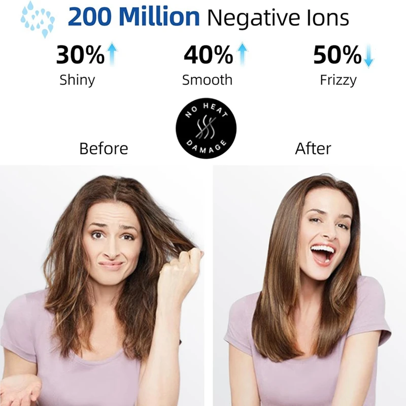 Hair Dryer With Diffuser 200 Million Ionic Blow Dryer 1800W Hairdryer Fast Drying For Woman 4C Thick Curly Hair EU Plug 4