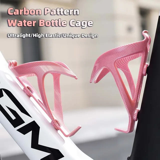 Ultralight Fashionable Carbon Pattern Bike Bottle Cage High Elastic Road Bicycle Bottle Holder Unique MTB Water Bottle Mount