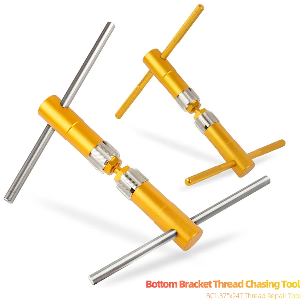 AXI Adjustable Ratchet Tap Holder Wrench Set BC1.37x24 BSA Thread Bottom Bracket Tapping Tools For Bike Repairing Workshop Tool