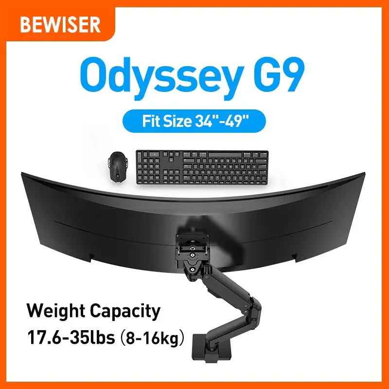 

Держатель для монитора Bewiser, стойка для Samsung Odyssey Neo G7/G9, держатель дисплея 34-49 дюймов, нагрузка 8-16 кг, кронштейн с газовой пружиной, настольное крепление