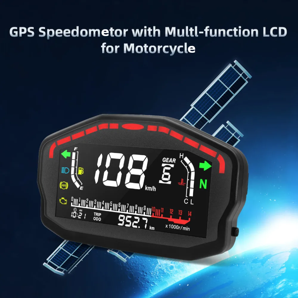 Tachimetro GPS Con DVR Per Moto – Doppia Telecamera, Display LCD, Allarme Velocità, Impermeabile IP67, Angolo Di Beccheggio E Rollio, 10-30V - 2