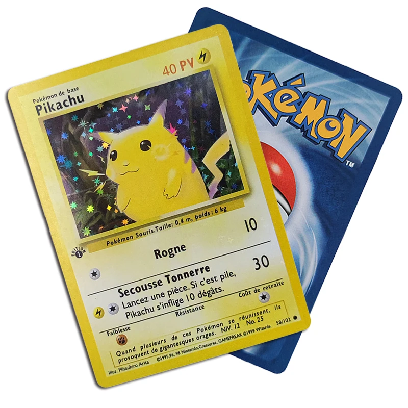 Pokemon Cards pokemon cards game cards collectible cards anime cards anime trading cards animation game cards 88X63Mm PTCG 25Th Diy Self Made French First Edition Pikachu Charizard Venusaur Flash Card Anime Collection Cards Gift Toys