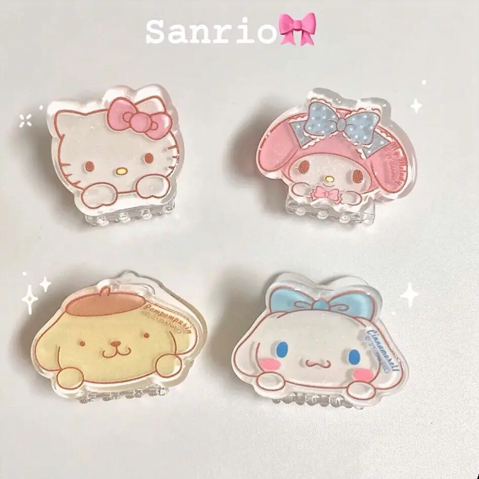 

Kawaii Sanrio Hello Kitty Grab Clip Melody Kuromi Cute Girl Heart Pudding Dog Mini Hair Clip Creative Jewelry Gifts Wholesale