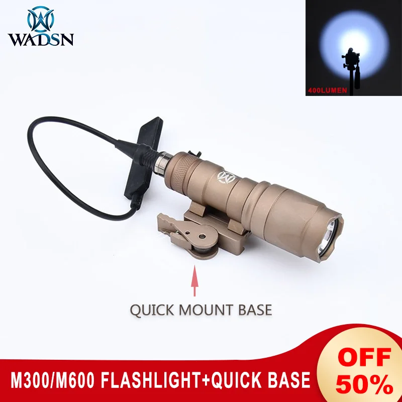 

Tactical Flashlight M300/M600 Hunting Rifle Spotlight Outdoor M600C Surefir M300A Quick Weapon Light Base 600 Lumen Lamp