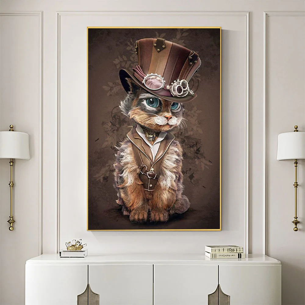 Cross Stitch Kit Meian Animal Cat DIY Embroidery 11CT Cross Stitch Kits Craft Needlework Cotton Thread Printed Canvas Home Decoration