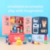 Children Toys Mini Doll Fridge Furniture Kitchen Miniatures Refrigerator Role Playing Game Montessori Play Food Toys for Girls 3