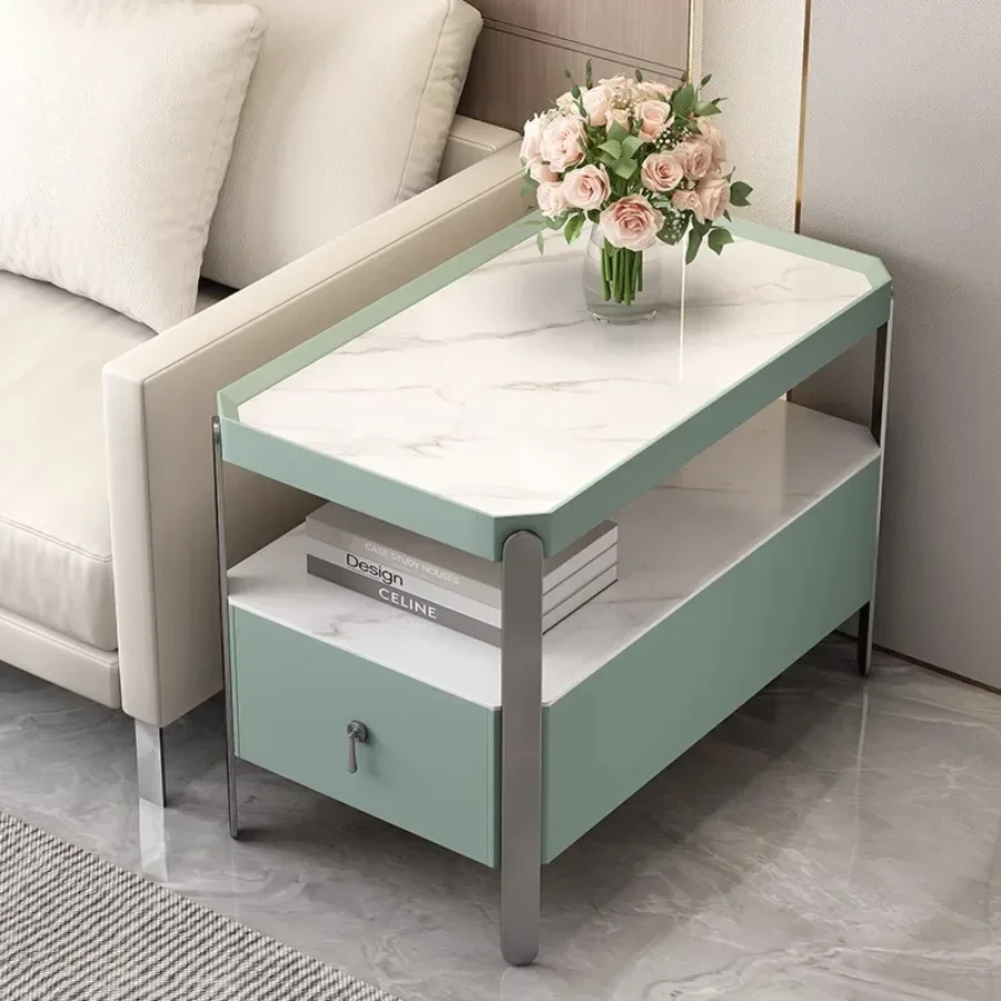 

Sofa Coffee Table Modern Home Ornament Metal Nordic Coffee Table Rectangular White Set Luxury Hidden Storage Moveis Home Decor