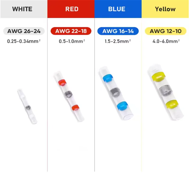 Solder seal wire connectors 100/120/150PCS Heat Shrink Butt Connectors Waterproof Insulated Electrical Wire Terminals