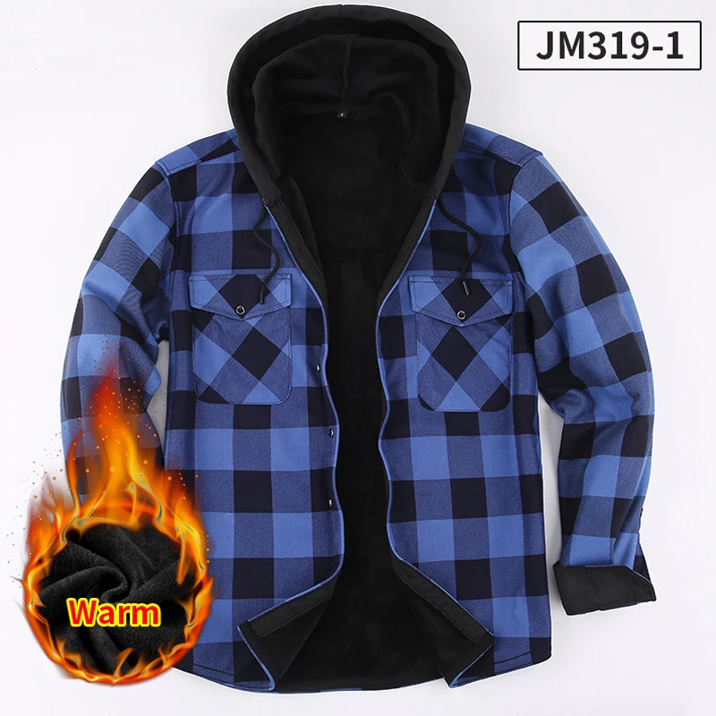 Men's Flannel Plaid Hooded Shirt - Warm and Comfortable Casual Fashion