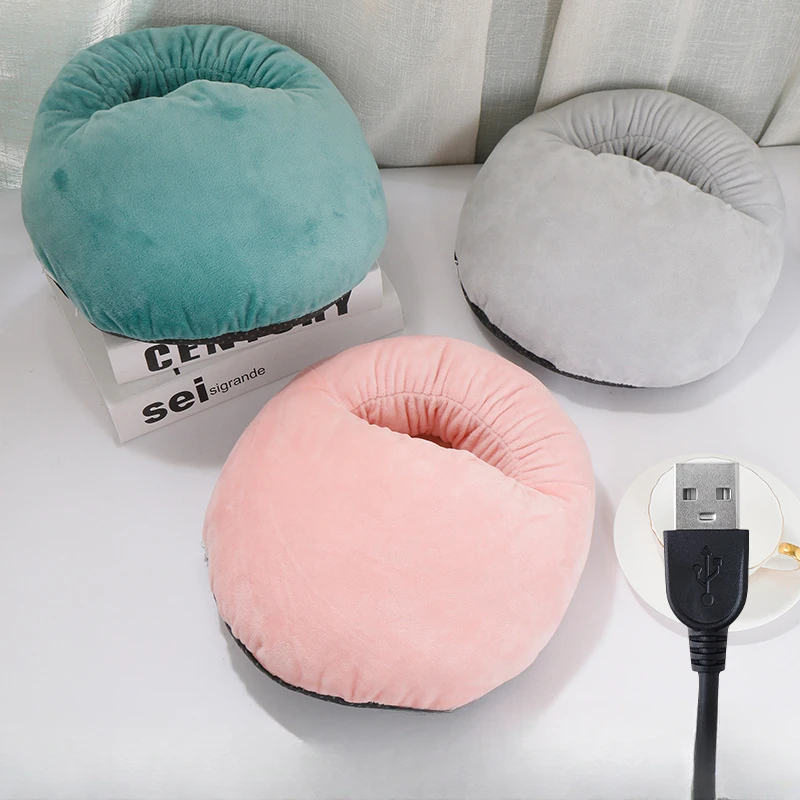 Portable 5V/2A USB Power Electric Foot Warmer Under Desk Heating Pad Winter Warming Plush Flannel Leg Thermostat Heater