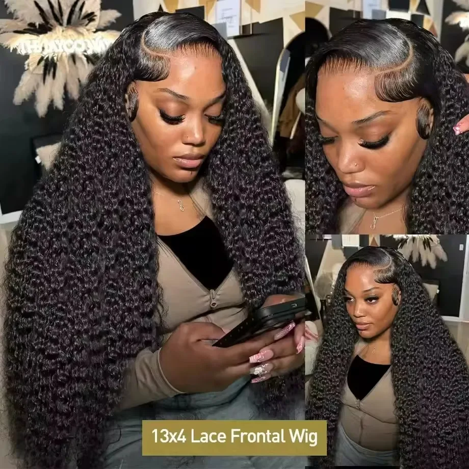 High Density 250% 40 46Inch Deep Wave 13x4 13x6 HD Lace Front Human Hair Wig Loose Water Wave Curly Lace Frontal Wigs Human Hair 5