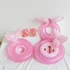 Inflatable Swimming Ring for Kids Pink Mermaid Shape Girls Safety Baby Seat Float Swim Circle Summer Beach Children Water Toys 1