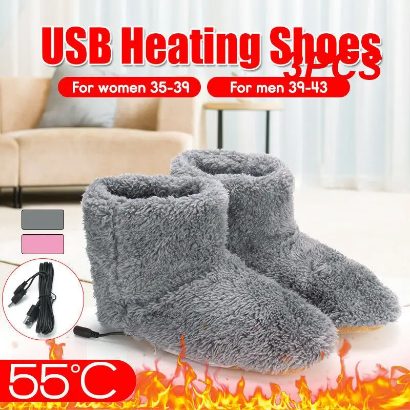 

3PCS Winter USB Heater Foot Shoes Plush Warm Electric Slippers Feet Heated Washable Electric Shoes Warming Pad Heating Insoles