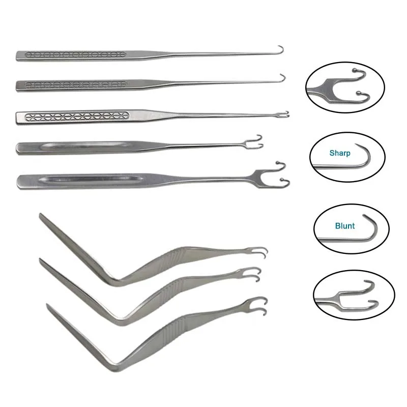 Nose Shaping Pull Hook Nasal Cavity Pull Hook Rhinoplasty Instrument Stainless Steel Plastic Tool GREATLH beauty plastic surgical tool