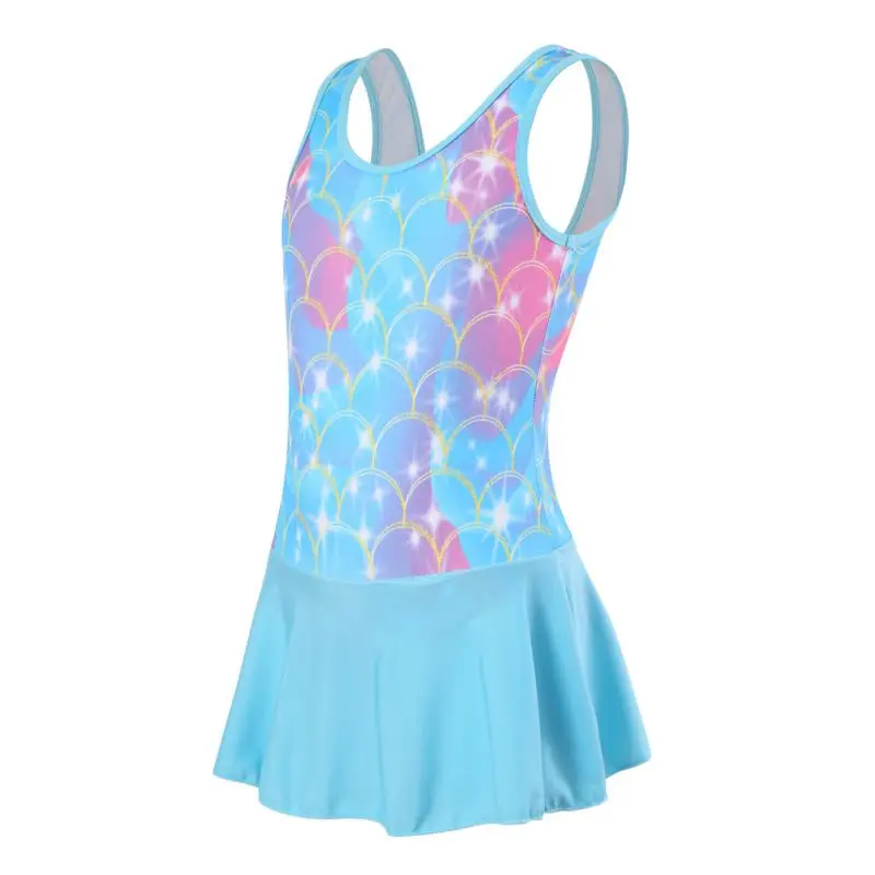 Kids Girl Swimming Suit One Piece Beach Dress Quick Dry Swimwear Girl Swimsuits Children Girl Bathing Suit for Summer Beach Poo 6