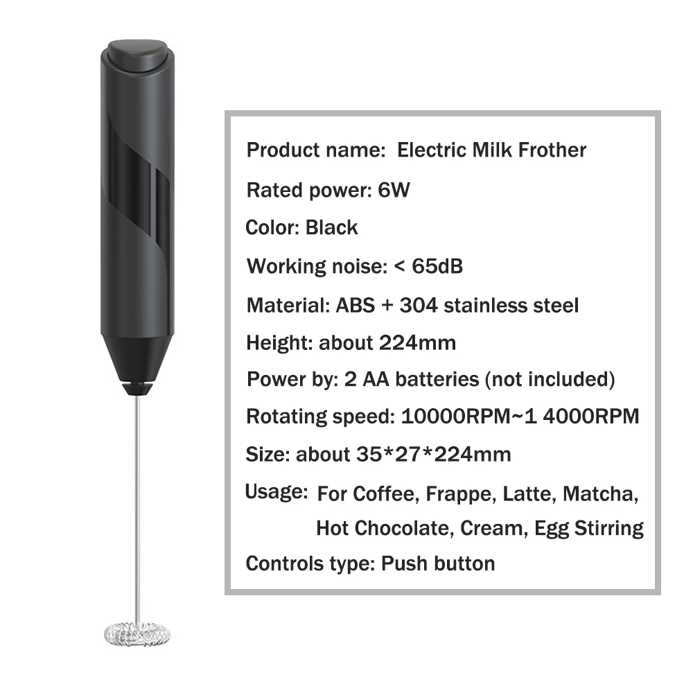 1PCS Milk Frother Handheld Battery Operated - Electric Whisk Coffee Frother  Stirrer, Hand Held Milk Foamer, Mini Mixer for Bulletproof Coffee,  Cappuccino, Latte, Frappe Matcha Tea