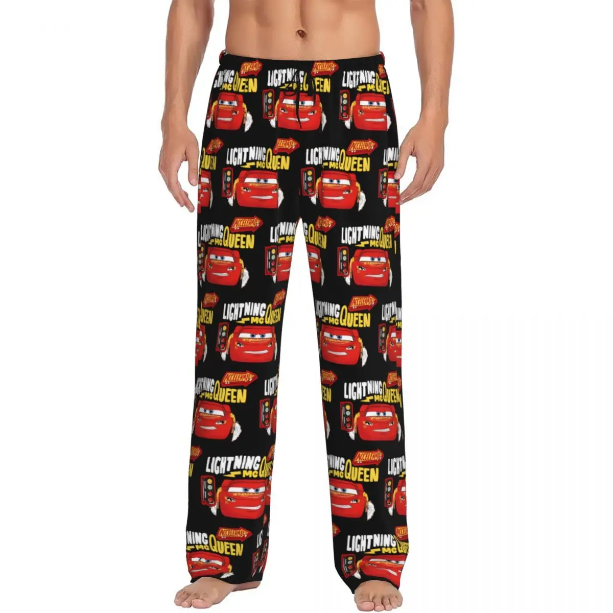 Custom Cars Lightning Mcqueen Pajama Pants Sleepwear for Men