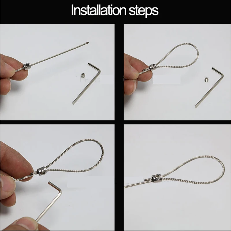 1~2mm Wire Rope Double Hole Locking Device Diy Lighting Hanging Clip Adjustable Telescopic Buckle Nut & Bolt Sets 10pcs Screw Bolt Nut Set